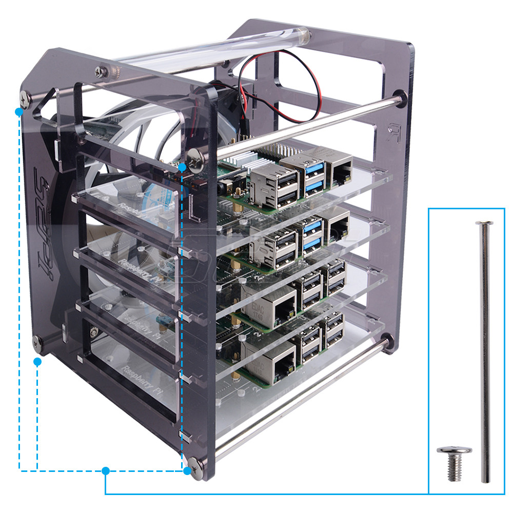 52Pi Rack Tower 4-warstwowa ak – Deskpi Super6C recenzja i cena